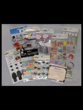 156 Scrapbooking Stickers Mixed Lot - School / Prom / Graduation